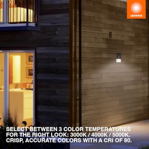 LEDVANCE Mini Wall Pack LED Light 10W Dimmable 80 CRI Black - 1 Pack