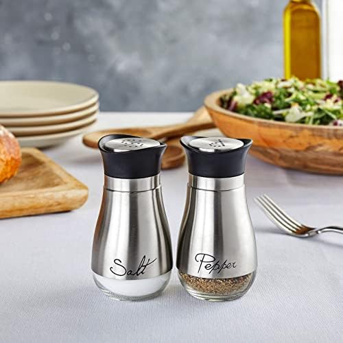 Juvale 4oz Stainless Steel Salt Pepper Shaker Set