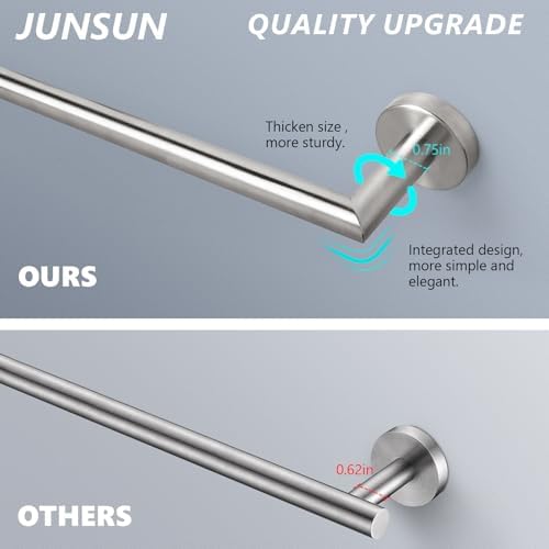 JunSun 24 Inch Modern Towel Bar with Brushed Nickel Finish