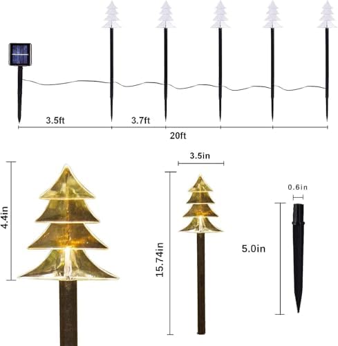 ILLUMINEW Solar Pathway Christmas Lights Set of 5