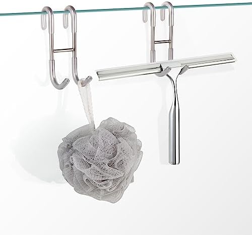 NINETREX Shower Door Hooks 4 Pack Silver