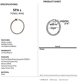 Alno A7040-PN Modern Towel Ring Polished Nickel 6 Inch