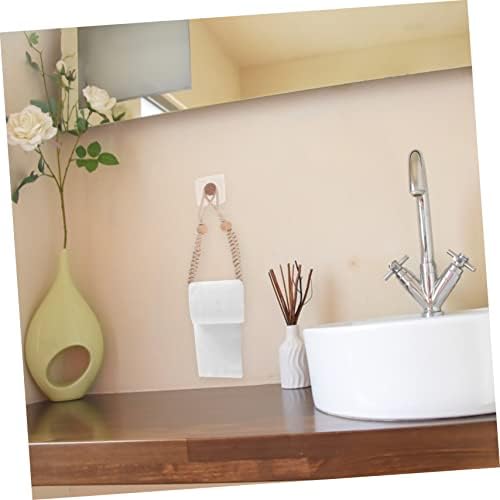 Happyyami Cotton Rope Toilet Paper Holder No Drill Wall Mount