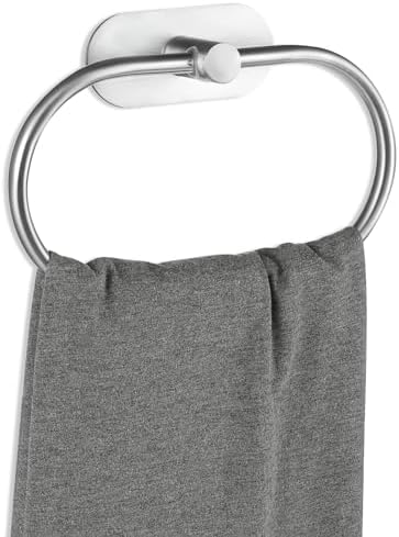 Teaaha Silver Adhesive Towel Ring No Drilling 1