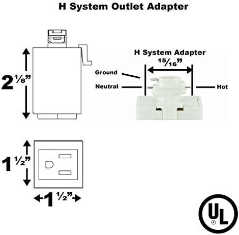 H System Track Outlet Adapter H860 White