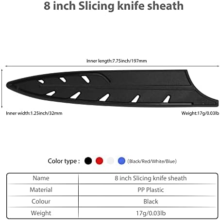 XYJ 2pcs Safety Knife Covers Black Sheath for 8 Slicing Knife