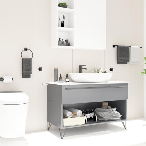 Gkhomext Matte Black Towel Bar Set 5 Piece