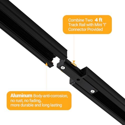 VANoopee H Track Lighting Rails Kit 8FT Black
