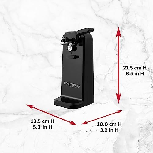 Holstein Electric Can Opener with Auto Shutoff and Push Down Lever - Black