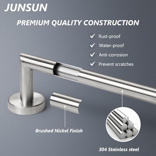 JunSun 24 Inch Modern Towel Bar with Brushed Nickel Finish