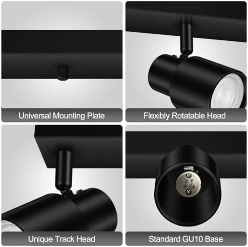 Bricosmocon 3-Light Black Track Lighting Fixture