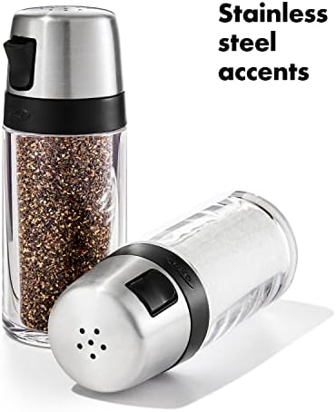OXO Salt and Pepper Shaker Set Clear and Stainless Steel