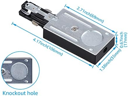 LEONLITE H Track Live End Feed Connector 3-Wire-1 Circuit Black