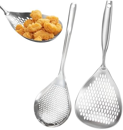 KAYCROWN Skimmer Slotted Spoon 2 Pack Stainless Steel