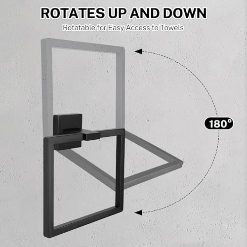 DUMDER Matte Black Rotatable Towel Ring