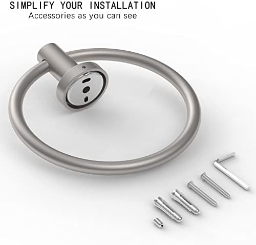 RARXTR Brushed Nickel Towel Ring with Durable SUS304 Steel