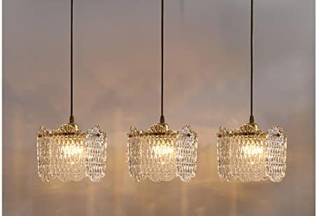 Dimmable Metal Handle Pendant Light 32 Ft Clear Glass Shade