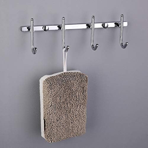 LeGDOr 4 Hooks Chrome Towel Robe Hook Wall Mount