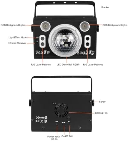 Kismee Sound Activated Disco Ball LED Light Projector