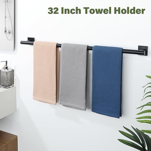 Alise 32 Inch Matte Black Towel Bar for Bathroom