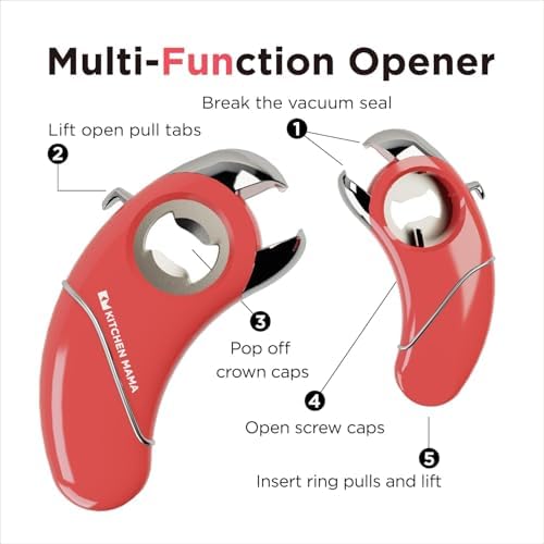 Kitchen Mama Epic One Multifunction Opener - Red