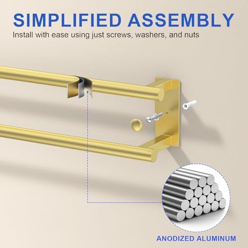 LUNLIDA 24in Double Towel Bar Stainless Steel 1