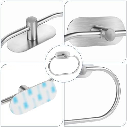 Teaaha Silver Adhesive Towel Ring No Drilling 1