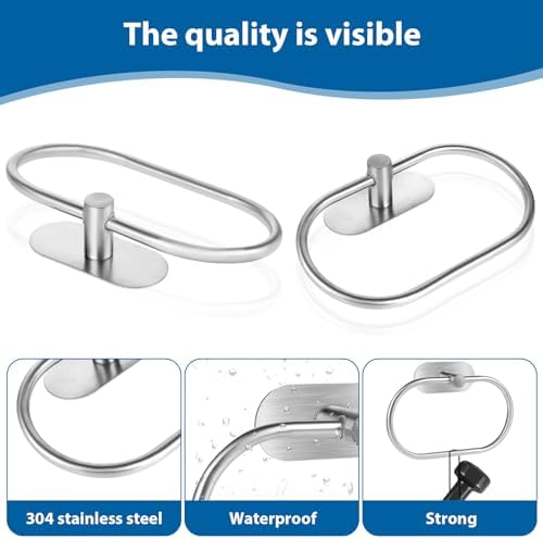 Teaaha Silver Adhesive Towel Ring No Drilling 1