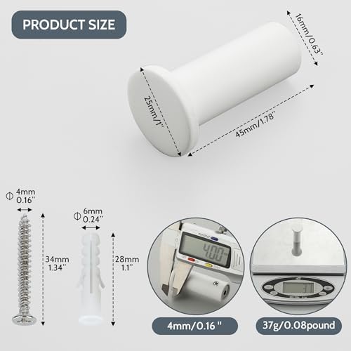 SAYAYO Matte White Robe Hooks 4 Pcs Heavy Duty Wall Mount