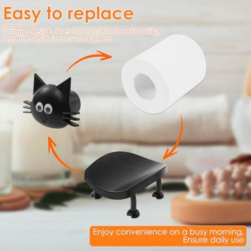 3 Pcs Cat Toilet Paper Holder Unique Design Easy to Assemble