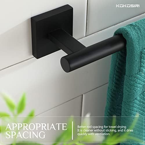 KOKOSIRI Matte Black Towel Rail 24 Inch