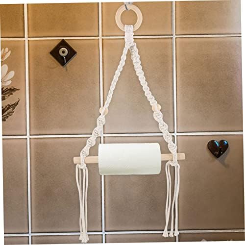 HOUDERCO Nautical Style Macrame Toilet Paper Holder