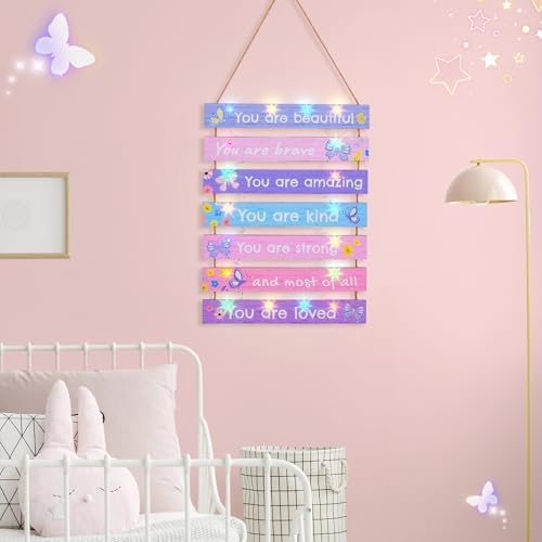 FIOBEE Purple Butterfly Wall Decor with LED Light