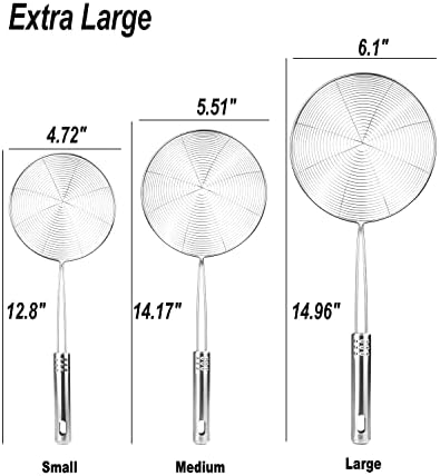 Fancymay 3-Piece Stainless Steel Spider Strainer Set