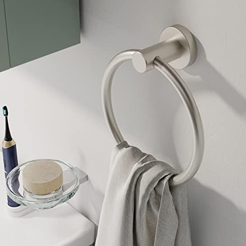 RARXTR Brushed Nickel Towel Ring with Durable SUS304 Steel