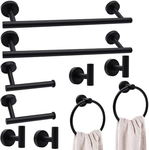 581016pcs Matte Black Bathroom Hardware Set