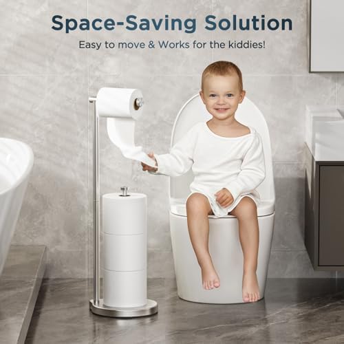 Theaoo Heavy-Duty Toilet Paper Holder Stand 1