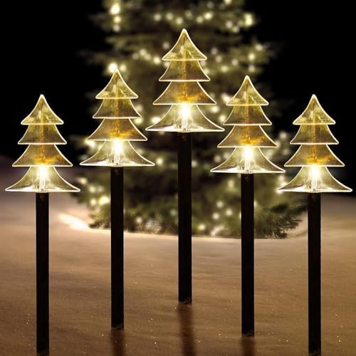 ILLUMINEW Solar Pathway Christmas Lights Set of 5