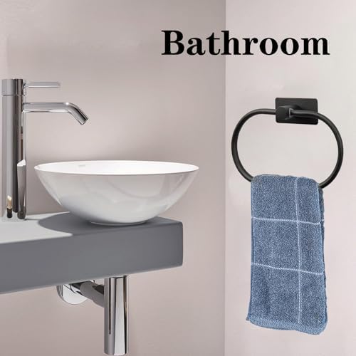 Vanloory Matte Black Oval Towel Ring