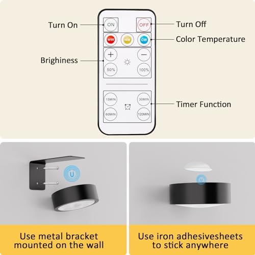 Narotood 3 Pack Picture Lights with 3 Modes and Remote Control 1