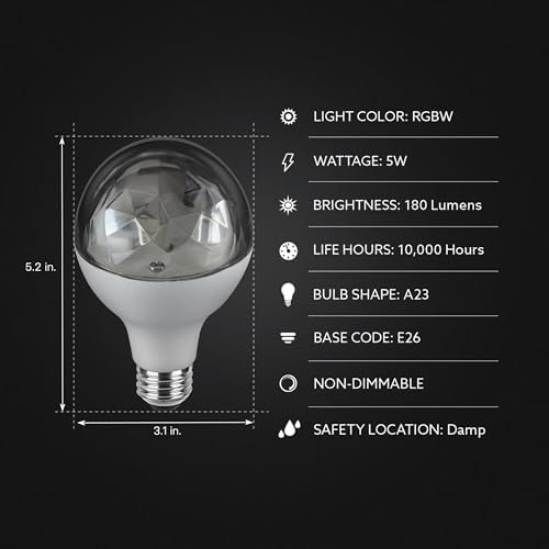 Feit Electric Multicolor RGB Disco Light Bulb A19