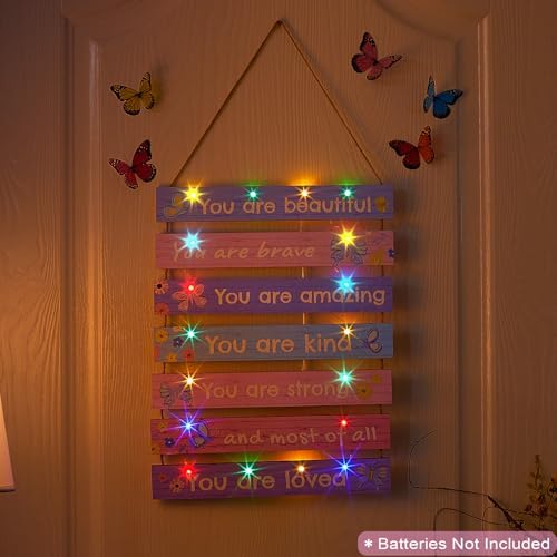 FIOBEE Purple Butterfly Wall Decor with LED Light