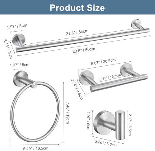 5 Piece Brushed Nickel Towel Bar Set