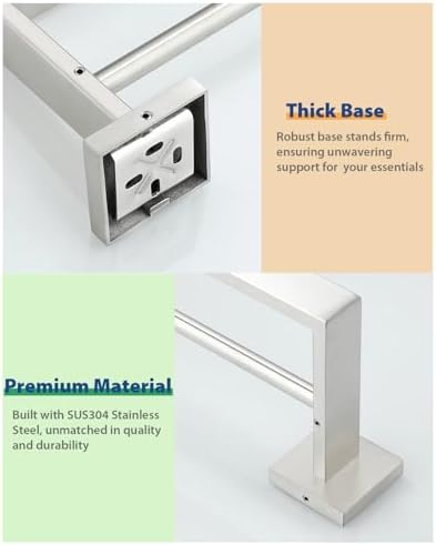 Alise Double Towel Bar 22 Inch Brushed Nickel