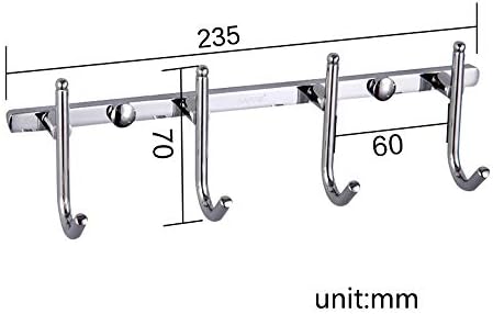 LeGDOr 4 Hooks Chrome Towel Robe Hook Wall Mount