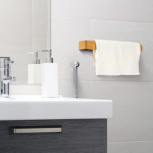 Self Adhesive Bamboo Towel Holder No Drilling