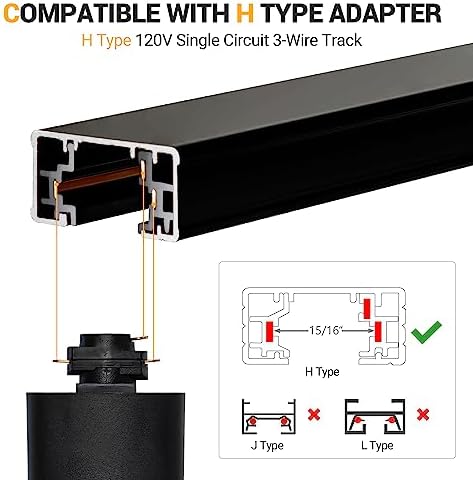 VANoopee H Track Lighting Rails Kit 8FT Black