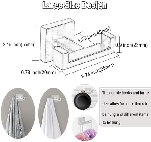 BOZWELL Double Towel Hooks Bathroom 1502-NL-1