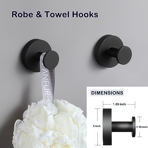 JAAWAN 5-Piece Matte Black Bathroom Hardware Set