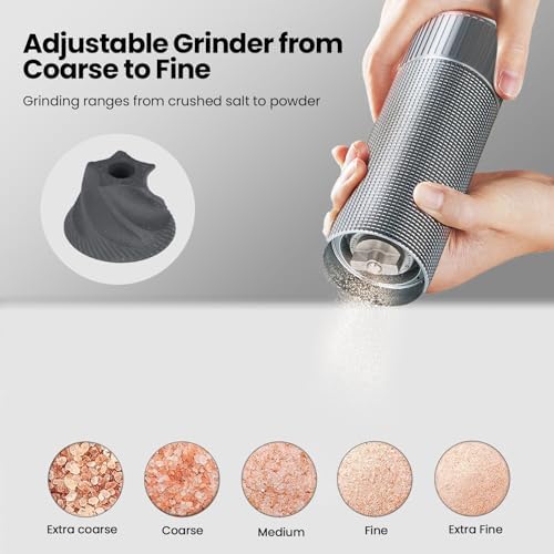WhiteRhino Professional Salt Pepper Mill with 12 Settings